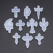 RABBITH 10 Pcs DIY Crystal for Cross Epoxy Resin Mold Handmade Pendant Silicone Mold Jew