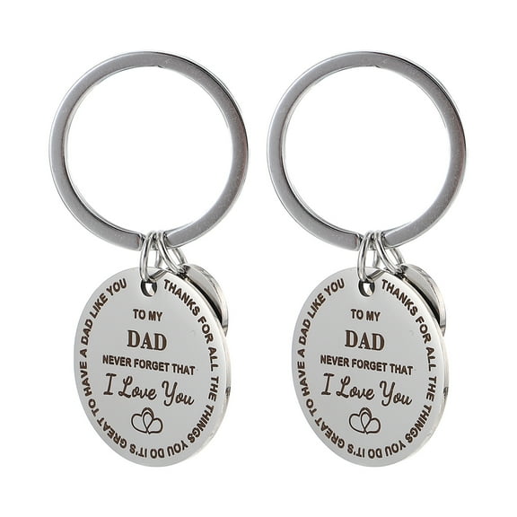ETHZZLE 2Pcs Elegant Stainless Steel Keychain for Father's Day Bag Ornament