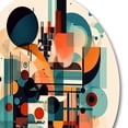 thumbnail image 4 of Designart "Contemplative Space Orange and Blue II" Minimalism Round Metal Art, 4 of 5