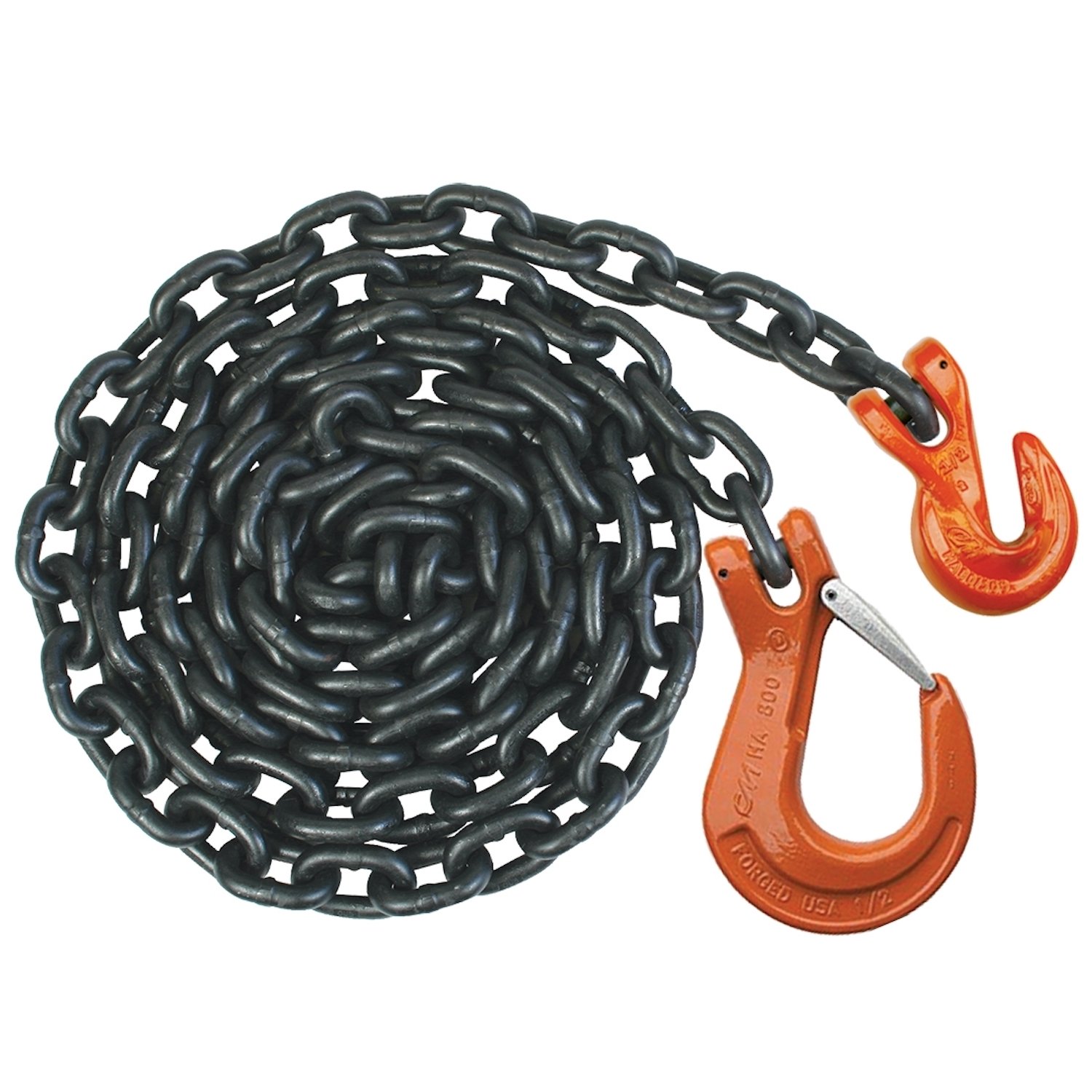 VULCAN Safety Chain Tie Down with Grab Hooks and Sling Hooks Grade