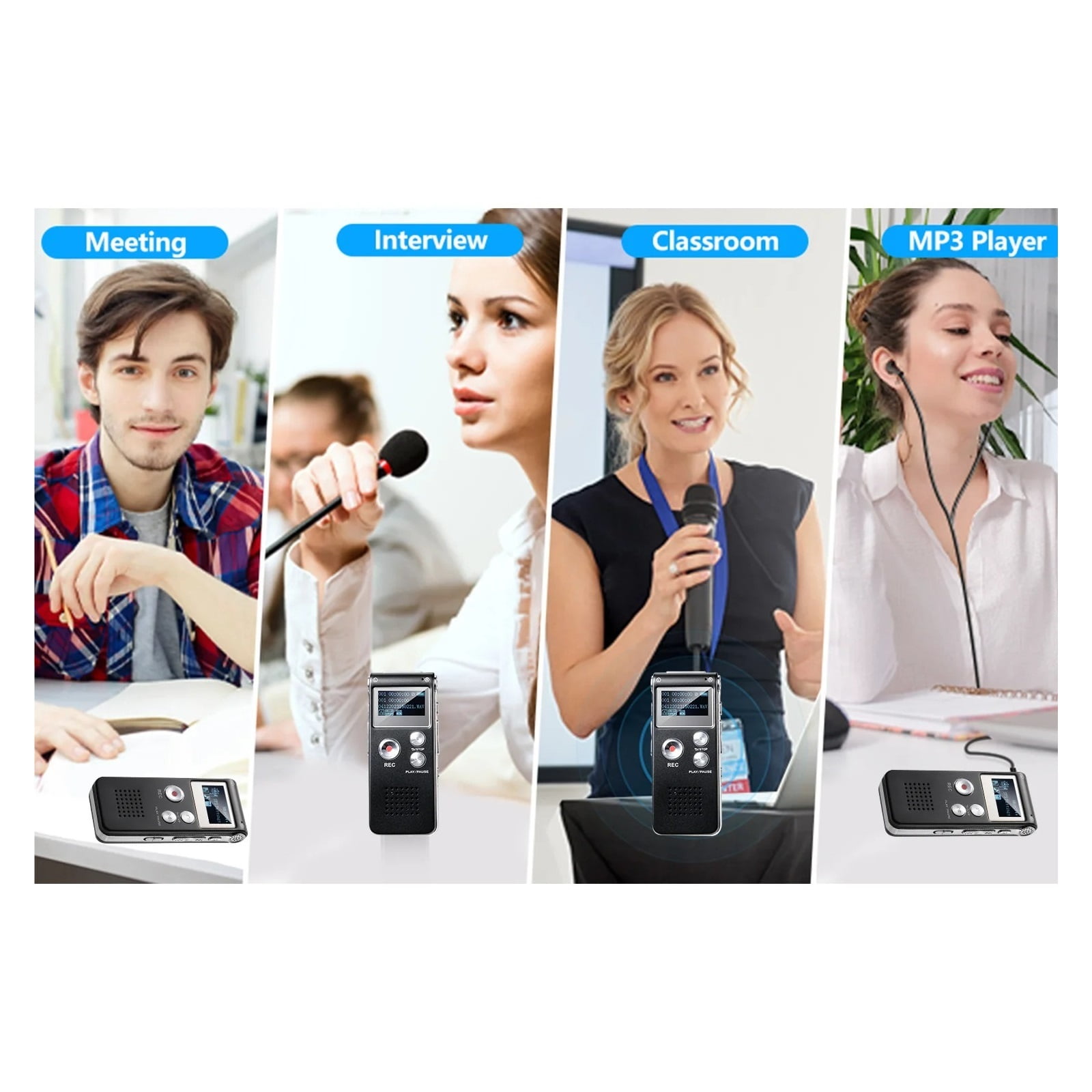 Digital Recorder Mini Voice Recorder Upgraded Small Recorder with MP3&USB for Lectures ,Multi-Function