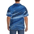 thumbnail image 3 of Honeii Sparkling With Blue for Men's Short-Sleeved Button-Up Collared Shirt Featuring A Pocket, Perfect for Beach Vacations, And Travel Adventures.-Large, 3 of 5
