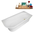 thumbnail image 4 of 67" Streamline B-368-129-GLD Soaking Freestanding Tub and Tray With Internal Drain in Polished Gold, 4 of 10
