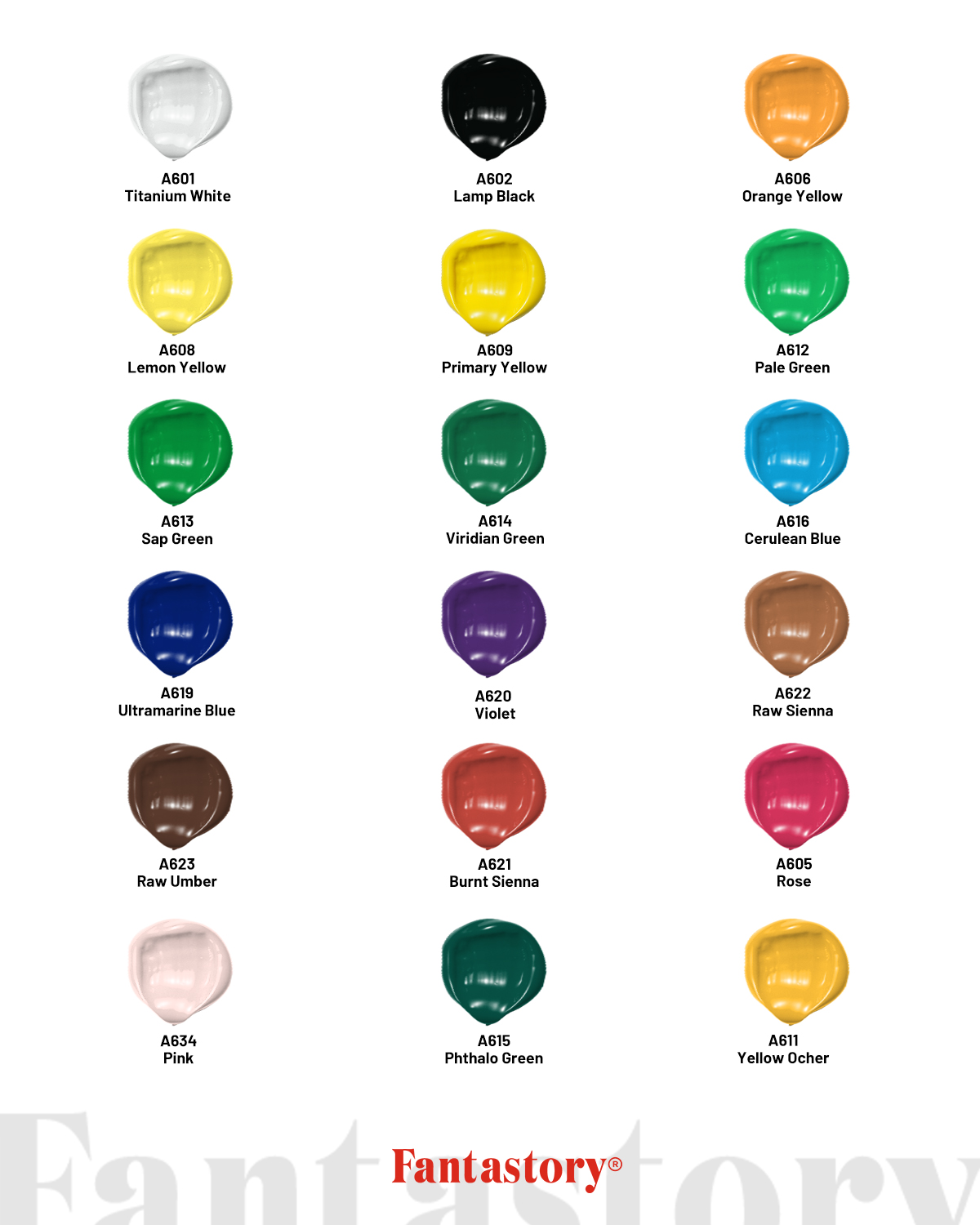 Fantastory Acrylic Paint Set, 18 Colors with 12 Brushes, 30 Piece photo 4