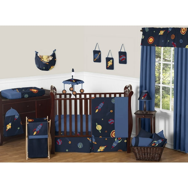 11pc Crib Bedding Set For The Space Galaxy Collection By Sweet Jojo Designs Walmart Com Walmart Com