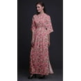 thumbnail image 2 of Bimba Robe Longue Imprimée en Rayonne à Feuilles de Chou, Taille Smockée, Fente Latérale, Robe pour Femme - Grande, 2 of 6