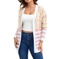 thumbnail image 5 of JUUNthy Cardigan for Women, Long Sleeve Leopard Striped Open Front Soft Casual Knit Sweater Outerwear Pink L, 5 of 14