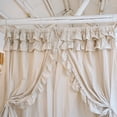 thumbnail image 3 of Brand New 2 Layers Rural Style Window Drape 100% Cotton Curtains Natural Hemp Curtain Rod Pocket Ruffles Cake Layer Lace Cortina, 3 of 5