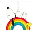 thumbnail image 2 of Hallmark Snoopy Woodstock Rainbow Metal Christmas Ornament New with Card, 2 of 4