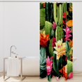 Aesthetic Cactus Flowers Seamless Shower Curtain for Bathroom, 72x72