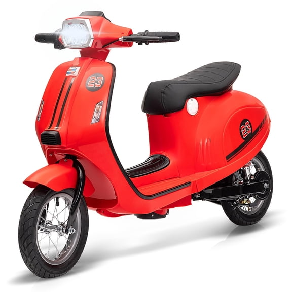 Towallmark Electric Motorcycle for Big Kids, 24V 350W Kids Ride on Moped, Max Up to 14MPH, with Rear Brake, Twist Grip Throttle & LED Light, Electric Motorbike for Kids/Teens 8-12