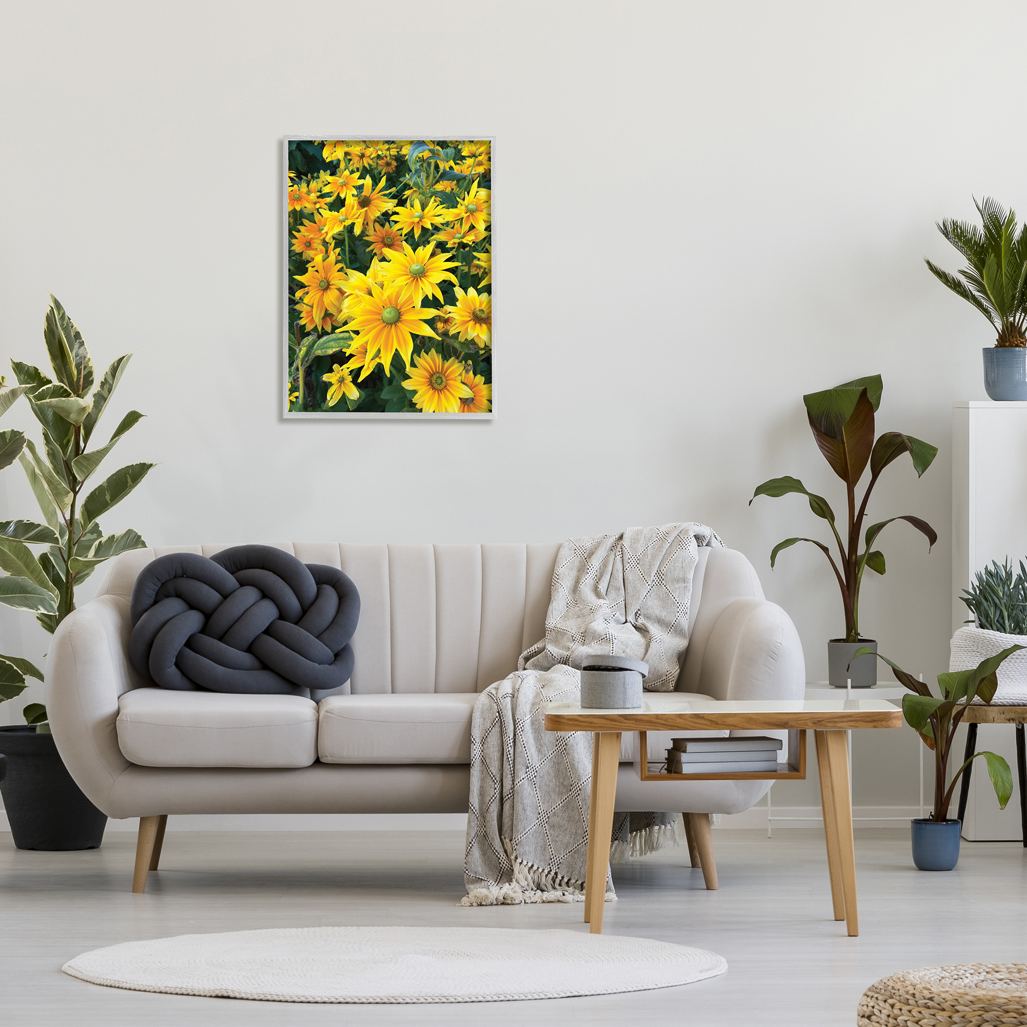 Stupell Industries Sunflower Field Blooming Green Bulbs Yellow Petals, 24 x 30, Designed by Sarah Jane