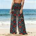 thumbnail image 2 of Women's Chiffon Dress Boho Hawaii Gradient Cover Up Beach Wide Leg Palazzo Pants Elastic Waist Trouser Lightweight Fashion Bathing Wear High-Waisted Tummy Control Long Swimwear Summer Outfits 2026, 2 of 7