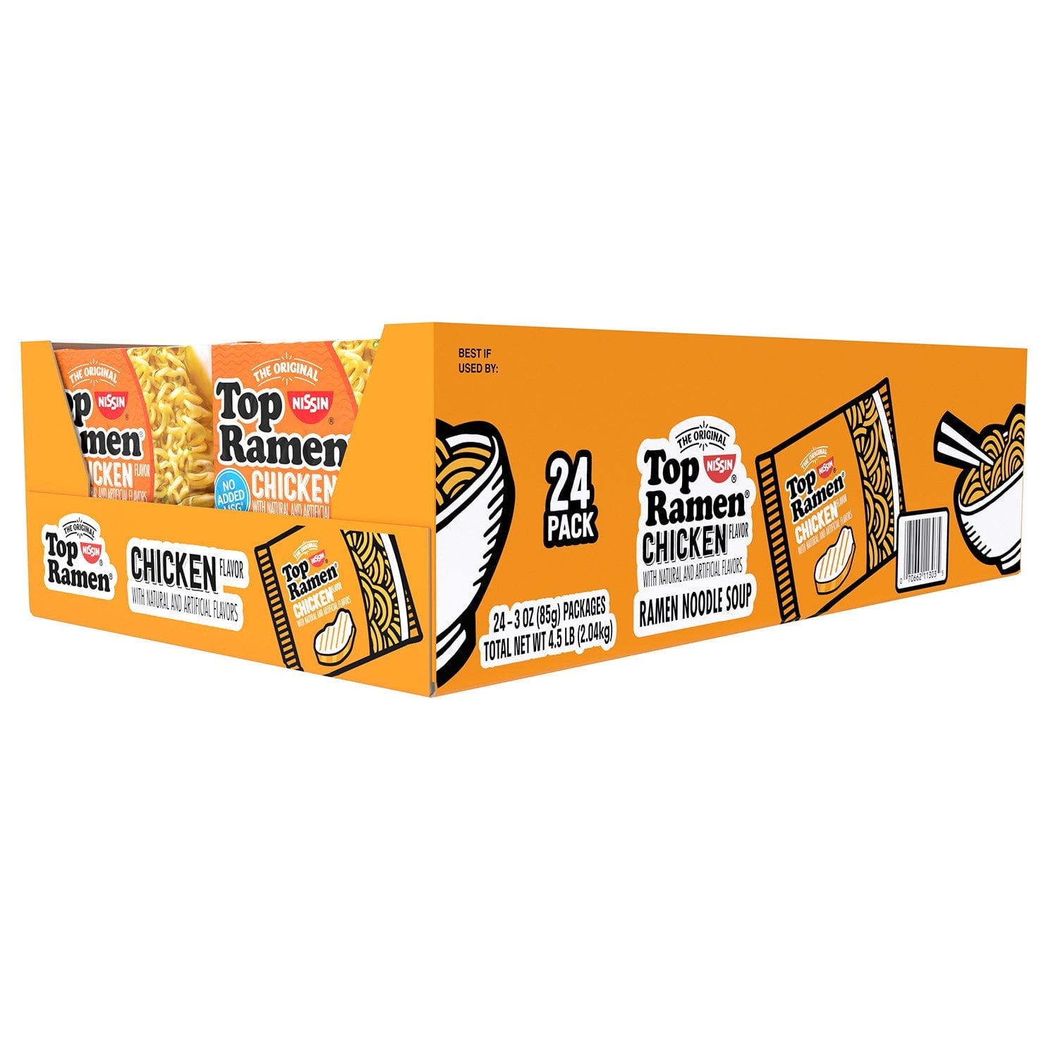 Nissin Top Ramen Chicken Flavor Instant Noodles, 24 pk Pack of 1 with Serving Bowl by OMA