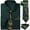 Dark Green and Gold, variant on Barry.Wang Mens Dress Shirt and Tie Set 3pcs Brown Long Sleeve Button Down with Necktie Handkerchief Formal Business Wedding