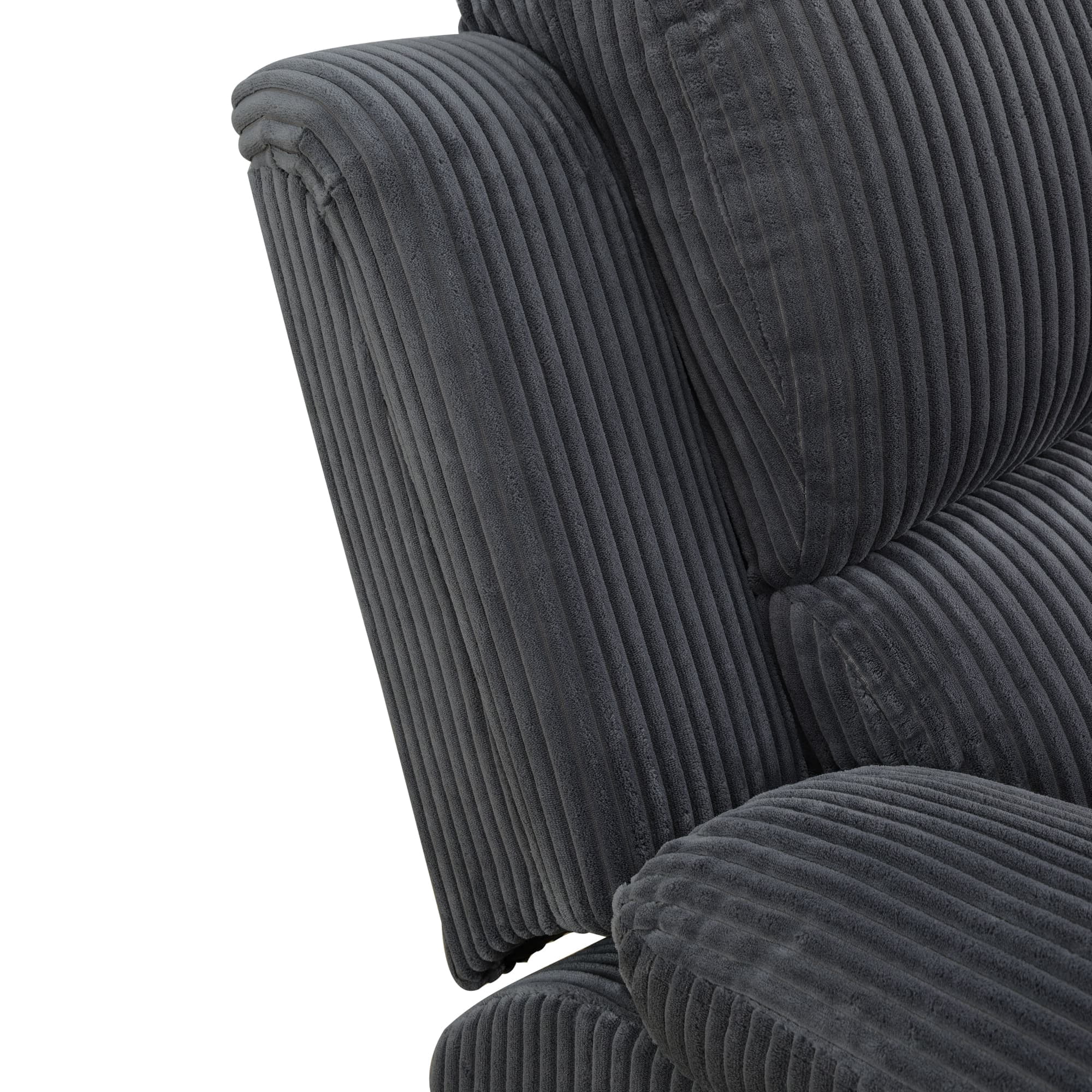 MAYEERTY Recliner Chair, Manual Fabric Reclining Chair with Adjustable Backrest for Living Room, Dark Grey