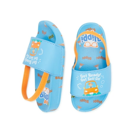 

Blippi Toddler Boy Slide Sandals with Heel Strap Sizes 5-10