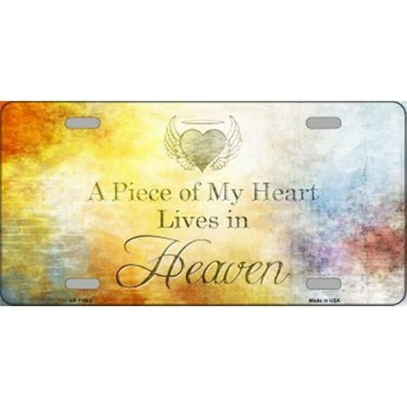 212 Main LP-11883 6 x 12 in. Piece of My Heart Lives in Heaven Metal License Plate