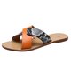 thumbnail image 2 of Sandalias con textura de serpiente de fondo plano con pajarita a la moda para mujer, zapatillas para la playa y el hogar Wmkox8yii hj789, 2 of 3