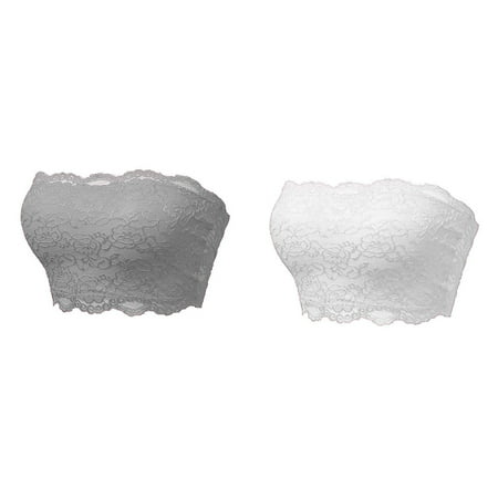 (2-Pack) Kcodviy Ladies Seamless Top Lace Tube Top Bodysuit for Women Beauty Back Chest Wrapping Tube Tops for Women Plus Size Long Underwear