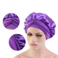 thumbnail image 3 of Happy Date Silk Hair Wrap for Sleeping Women Bonnet Silk Sleeping Bonnet Elastic Hair Care Sleep Cap for Natural Curly Hair, 3 of 6