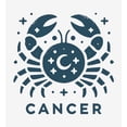 thumbnail image 5 of Cancer Zodiac Sign Adult White Long Sleeve Hoodie-Small, 5 of 6
