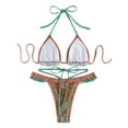 thumbnail image 3 of Arvbitana Women 2Pcs Bikini Set Ethnic Style Lacing Bra + Low Waist Briefs Summer Casual Sexy Bathing Swimsuit Beachwear Sets, 3 of 6