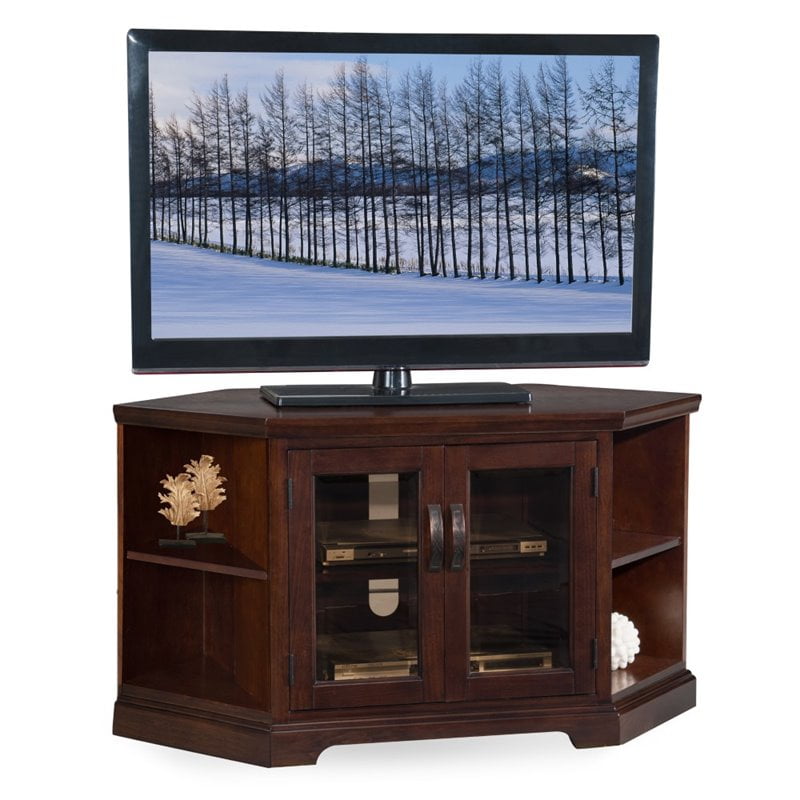 Leick Home 46 Corner Tv Stand W Bookcase For Tv S Up To 50