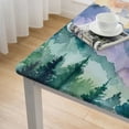 thumbnail image 5 of Acheng Mountain Range Trees Cloudy Sky Square Tablecloth with Elastic Edge 100% Polyester Fiber 52*52, 5 of 8