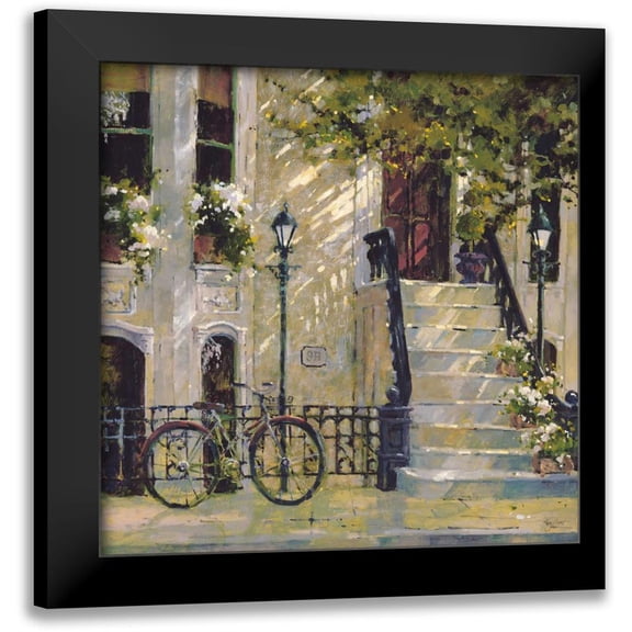 Grant, Kay 12x12 Black Modern Framed Museum Art Print Titled - Floral Staircase