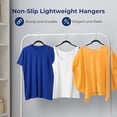 thumbnail image 4 of SereneLife 50-Piece Shirt Hangers, Premium Non-Slip Velvet Hangers Pack with 360° Swivel Hooks, Slim Space-Saving Design for Tops, Jackets, Blouses, & Strappy Dresses, Supports 8 lbs, (Black), 4 of 7