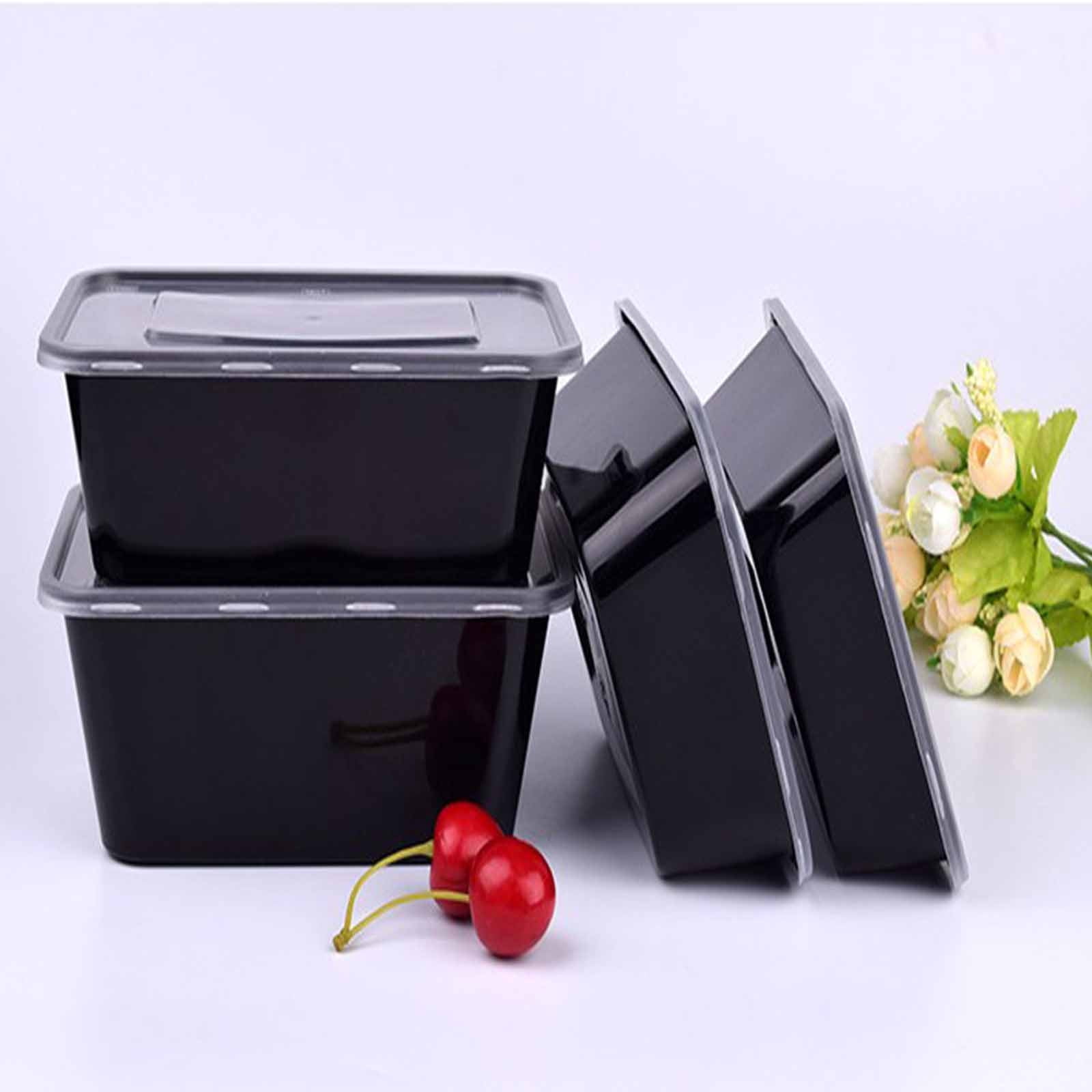 Aodebiao 10 Pcs Plastic Take out Containers,Square Hinged Takeout Tray,Disposable Fancy Clamshell Food Boxes with Lids for Cakes,Dessert,Salads,Sandwiches,Cookies,Pasta