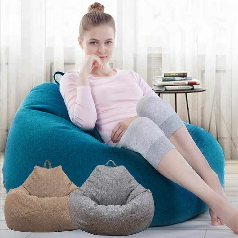 Large Bean Bag Cover Chair Sofa Couch Adults Kids Lazy Lounger No