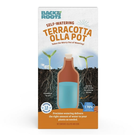 Back to the Roots Self-Watering Terracotta Olla Pot