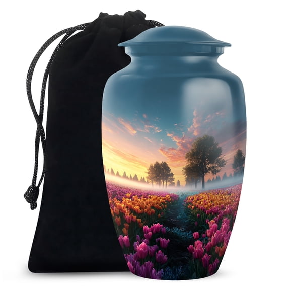 YATHABHISA Garden Tulip Urn for Ashes, Large Urns for Human Ash, Funeral & Burial Cremation for Adult, Decorative Gift for Father, 10 Inch