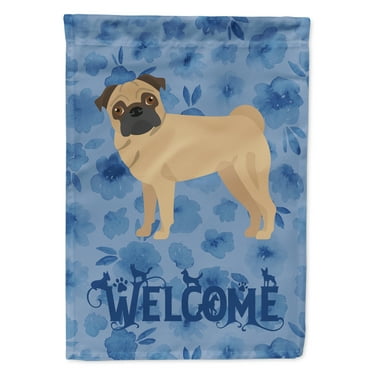 Carolines Treasures CK6042GF Pug Welcome Flag Garden Size Small multicolor
