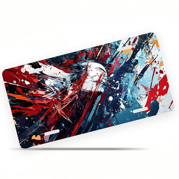 Patriotic Eagle in Splashes Funny Personalized License Plate Rust-proof Stainless Steel Metal License Plate Suitable For Men And Women 12.2" x 6.2"