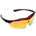 thumbnail image 3 of Gafas de sol de ciclismo a prueba de viento, de color rojo y negro, con protección UV para aventuras en bicicleta de montaña, 3 of 8