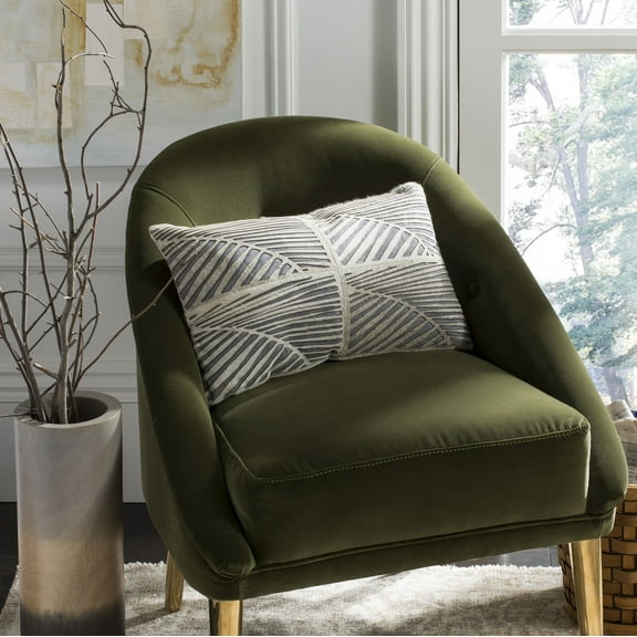 SAFAVIEH Palm Cowhide Textured Pillow, 12" x 20", White