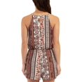 thumbnail image 2 of BCX Women's Juniors' Printed Sleeveless Romper Brown M B4HP, 2 of 3