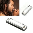 thumbnail image 5 of EXHUMKY Exhumky Blues Harmonica Silver Stainless Steel Ergonomic Design for Music Use, 5 of 5