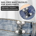 thumbnail image 5 of Happon 8 Sets Pant Waist Tightener Instant Jean Buttons for Loose Jeans Pants Clips for Waist Detachable Jean Buttons Pins No Sewing Waistband Tightener, 5 of 7