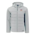 thumbnail image 2 of Men's Cutter & Buck  Gray Virginia Tech Hokies Evoke Hybrid Eco Softshell Recycled Full-Zip Hoodie Jacket, 2 of 3