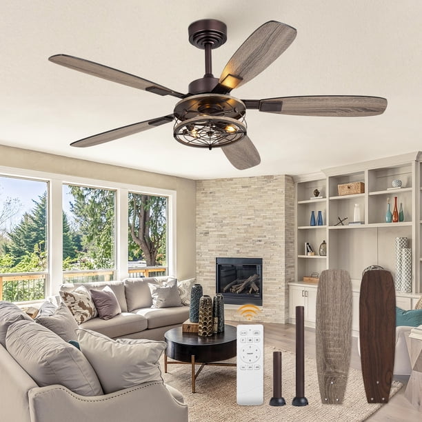 Ventilador de Techo Fanbulous de 52" Acabado Bronce Aceitoso con Luz y Control Remoto de 6 Velocidades