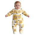 thumbnail image 5 of KPOPLK Baby Pajama with Mitten Cuffs Button Down Clothing Infant Cotton Clothes Sleeper Pjs, Footed Sleep Play Size 0-3 Months, 5 of 6