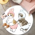 thumbnail image 1 of Alfombra redonda de franela para dormitorio de niños, tapete antideslizante, suave, bonito, dibujos animados, Gato Kawaii, decoración de habitación infantil Fivean unisex, 1 of 2