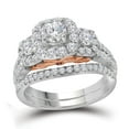 thumbnail image 2 of 14kt Two-tone Gold Womens Round Diamond Bellissimo Bridal Wedding Engagement Ring Band Set 1-1/2 Cttw (Certified), 2 of 2