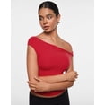 thumbnail image 3 of Blusa para Mujer INLYRIC Inbarely Soft Escote Bardot Roja XL, 3 of 6