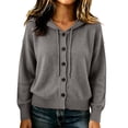 thumbnail image 5 of Maplenight Hooded Cardigans for Women Button Down Knit Sweater Long Sleeve Drawstring Casual Fall Lightweight Sweaters, 5 of 7