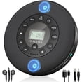 thumbnail image 1 of Reproductor de CD portátil Bluetooth Lukasa Stereo con altavoz negro, 1 of 8